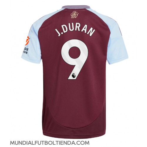 Camiseta Aston Villa Jhon Duran #9 Primera Equipación Replica 2024-25 mangas cortas